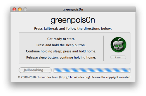Como fazer jailbreak ao iPhone 3GS, o iPhone 4 Usando Greenpois0n (Mac)
