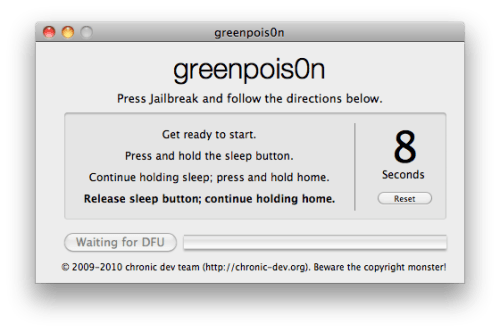 Realizar Jailbreak a tú iPod Touch 3G, iPod Touch 4G usando Greenpois0n (Mac)