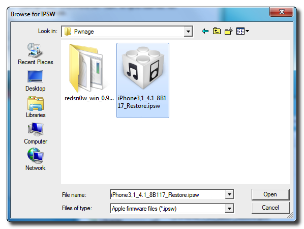 How to Jailbreak Using a Custom Restore IPSW and RedSn0w (Windows)