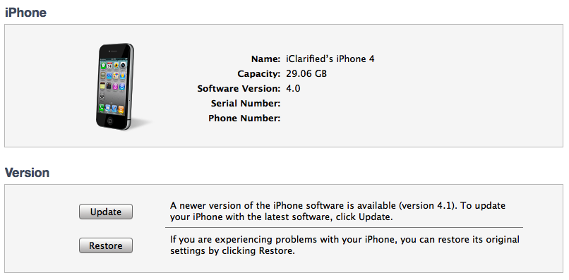 How to Update Your iPhone 4 Without Upgrading the Baseband (Mac) [4.3.1]