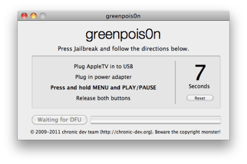 Commer Jailbreaker votre Apple TV 2G en utilisant Greenpois0n (Mac)