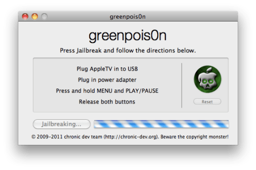 Jailbreak voor Apple TV 2G mbv Greenpois0n (Mac)