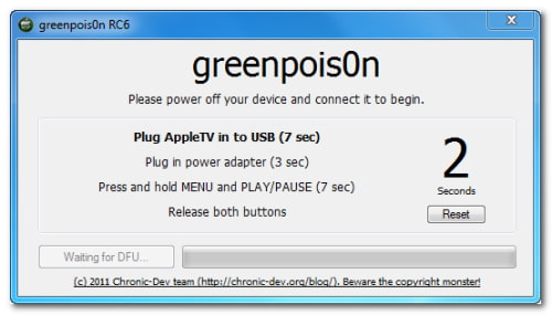 Como realizar el Jailbreak de un Apple TV 2G utilizando Greenpois0n (Windows)