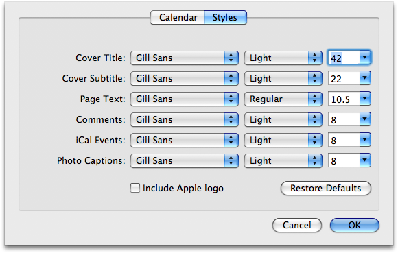 How to Create a Custom Calendar in iPhoto 08