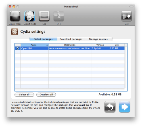 Jailbreak des iPhone 4 mittels PwnageTool (Mac) [4.3.1]