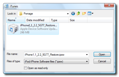 Unlock/Jailbreak vom Iphone 2G mit der Version 2.x.x Durch QuickPwn (Windows) 