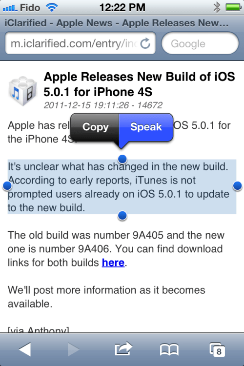 How to Make Siri Speak Selected Text on Your iPhone 4S