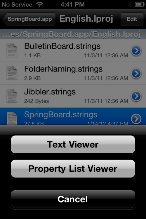 How to Manually Change iPhone SpringBoard Strings