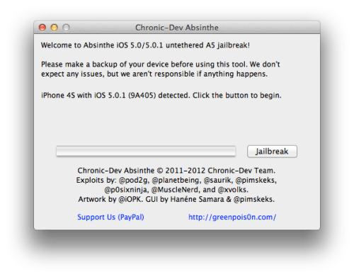 Hvordan man Jailbreaker sin iPhone 4S med Absinthe (Mac) [5.0, 5.0.1]