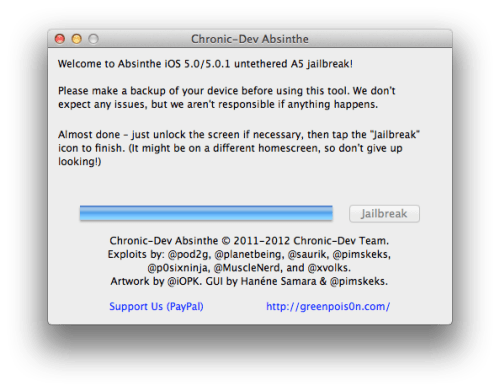 Como hacerle Jailbreak a su iPhone 4S Usando Absinthe (Mac) [5.0, 5.0.1]