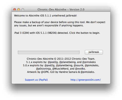 Como hacer el Jailbreak a su iPad Usando Absinthe 2.0 (Mac) [5.1.1]