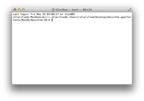 كيفية تشغيل Absinthe 2.0 على نظام الماك OS X Mountain Lion