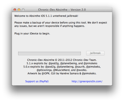Como ejecutar Absinthe 2.0 en OS X Mountain Lion