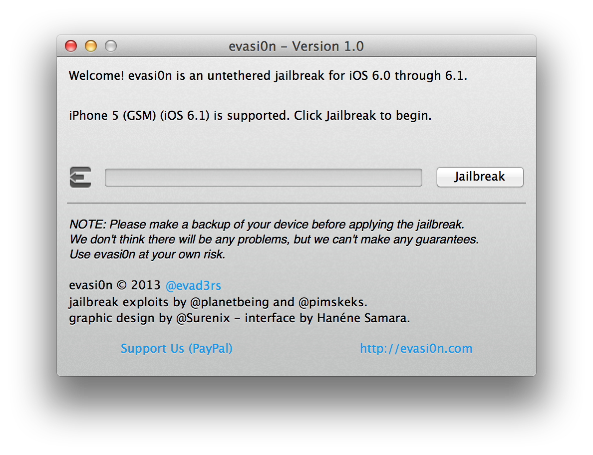 Làm thế nào để Jailbreak iPhone 5, 4S, 4, 3GS Sử dụng Evasi0n (Mac) [6,1]