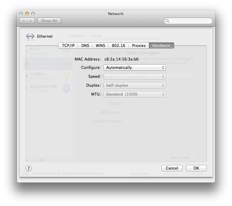 finding mac address on apple macbook pro
