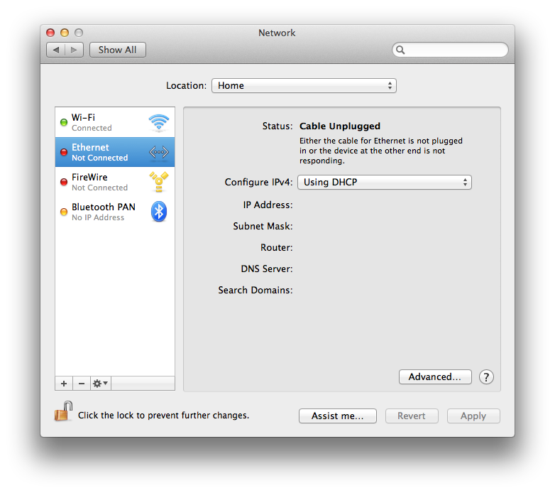 change ip address apple macbook pro