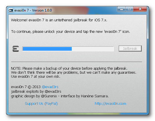 Comment jailbreaker l&#039;iPhone 5s, 5c, 5, 4s, 4, sur iOS 7 avec Evasi0n (Windows)