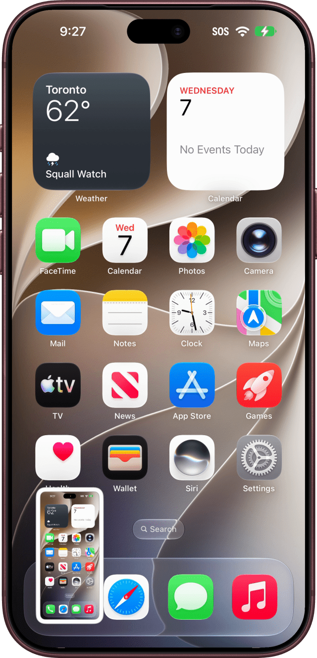 The screenshot's thumbnail in the lower-left corner of the Home Screen.