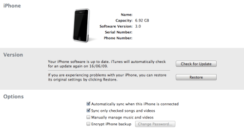 Habilitar suporte a pacote de configuração das operadoras no iTunes 8.2 (Mac)