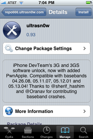 Зняття СІМ-лока для iPhone 3G, 3GS за допомогою UltraSn0w