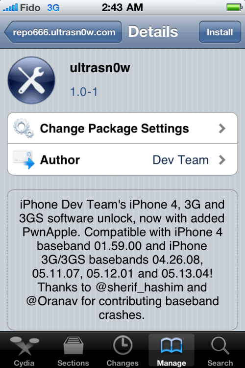 Kako otključati iPhone 4, 3GS, 3G koristeći UltraSn0w