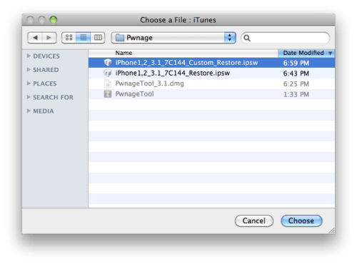 Jak wykonać Jailbreak iPhone 3G fw. 3.1 używając PwnageTool (Mac)