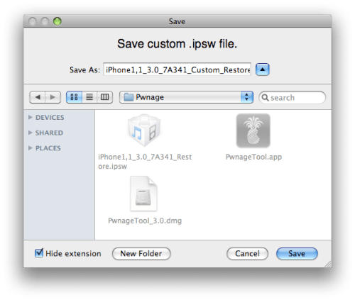 Hur du låser upp och jailbreakar din iPhone 2G med OS 3.0 med PwnageTool (Mac)