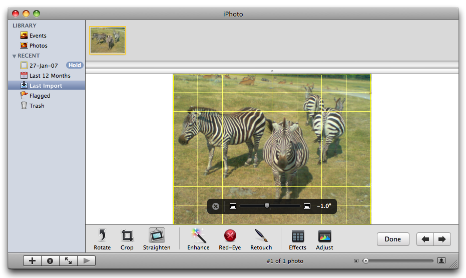 How to Straighten Images in iPhoto 08