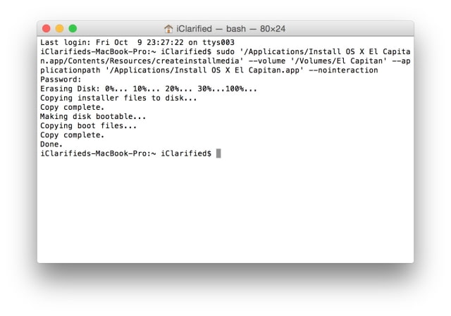 How to Make a Bootable OS X El Capitan USB Install Key