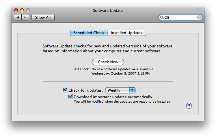 Check for Software Updates Automatically
