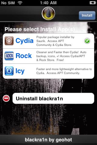 How to Jailbreak je iPhone, Ipod met BlackRa1n (Windows)