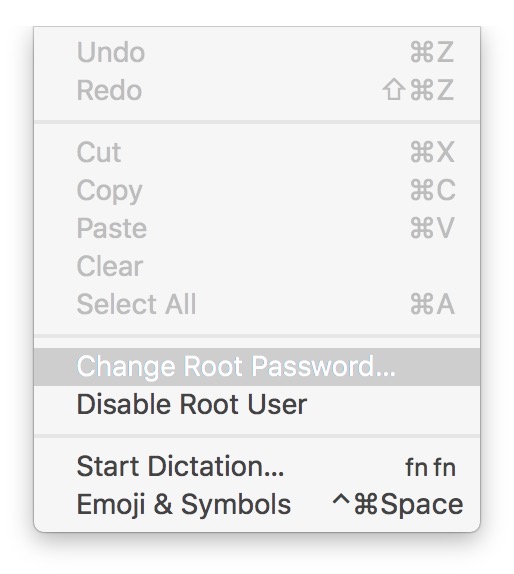 How to Enable the Root User and Change the Root User Password in macOS High Sierra