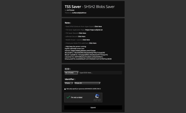 How to Save Your iPhone SHSH Blobs Using TSS Saver