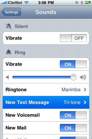 Como defenir un tono personalizado de alerta para SMS nuevos en un iPhone