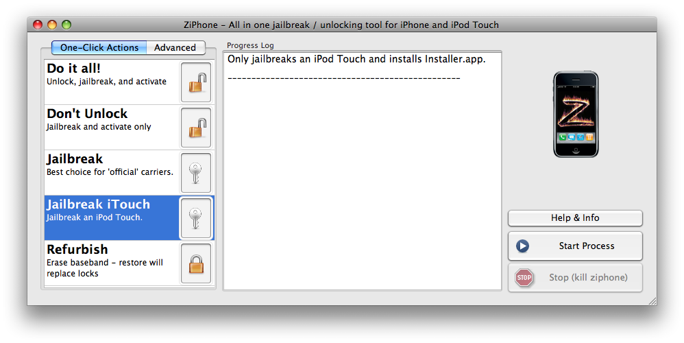 How to Jailbreak Your iPod touch with ZiPhone 2.6b GUI (Mac)