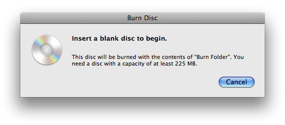 How to Burn a Data CD or DVD in OSX