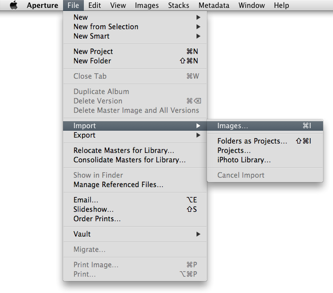 How to Import iPhoto Library into Aperture