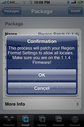 How to Unlock the 1.1.4 iPhone Region Format
