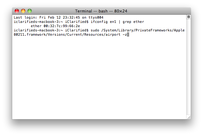 How to Spoof Your Airport MAC Address in Snow Leopard