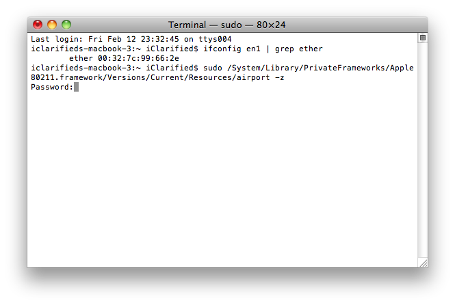 How to Spoof Your Airport MAC Address in Snow Leopard