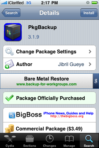 Como hacer Backup y Restaurar las Aplicaciones bajadas de Cydia usando PkgBackup