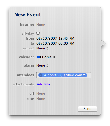 Adding Events in iCal