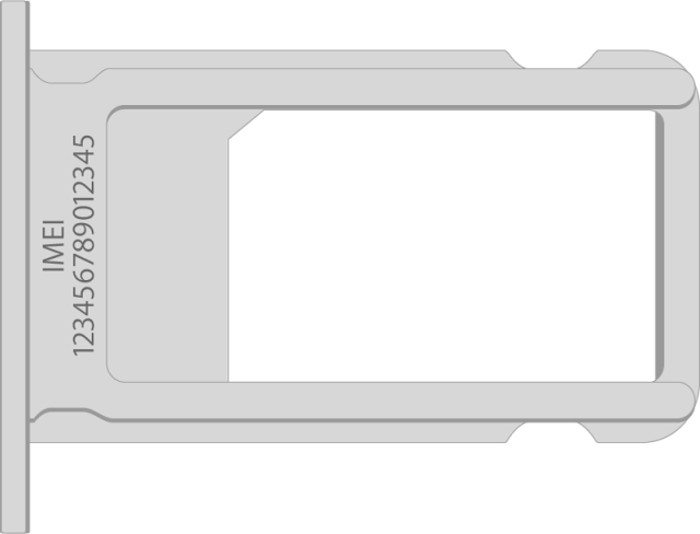 The IMEI printed on the iPhone SIM tray