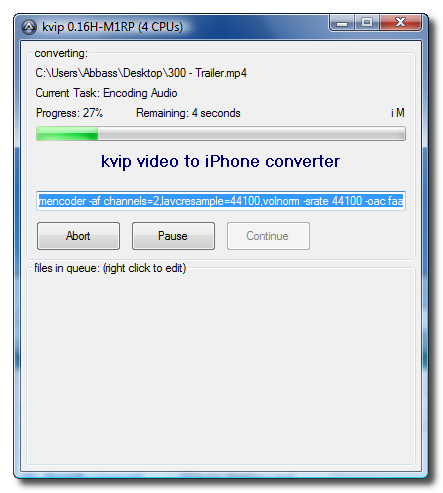 Video ins iPhone Format konvertieren mit Kvip (Windows)