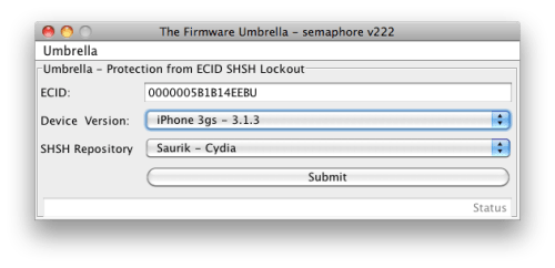 Come fare un Backup dei tuoi Blobs SHSH usando Firmware Umbrella [Mac]